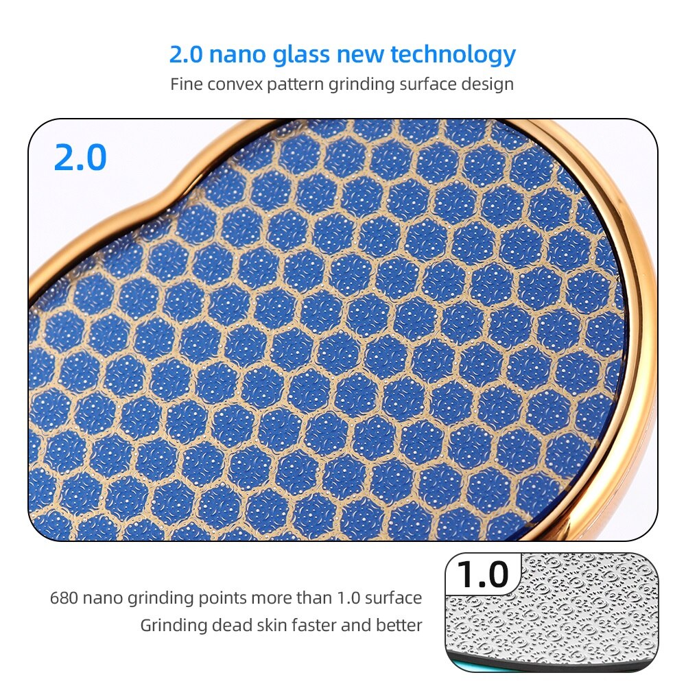 Nano glas fodrist fodgitter enhed hæl fil polering død hud callus remover hud glattere fodpleje pedicure værktøjer
