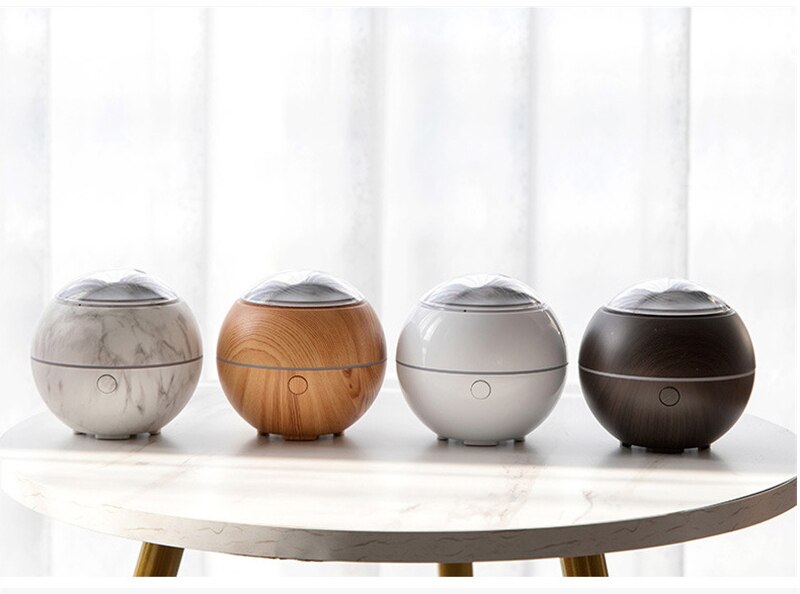 Mountain View Luchtbevochtiger Aromatherapie Machine Usb Mini Desktop Diffuser Houtnerf Led Licht Spuit Voor Home Office