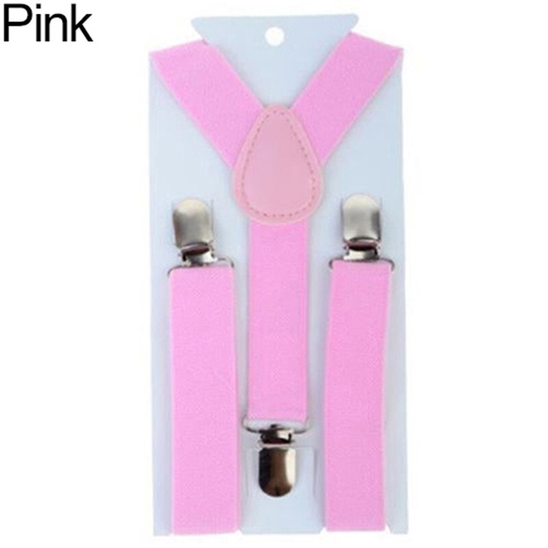 16- kleurige verstelbare baby y-rug bretels met clip, elastische bretels voor kinderen met accessoires voor bruiloftsstropdassen