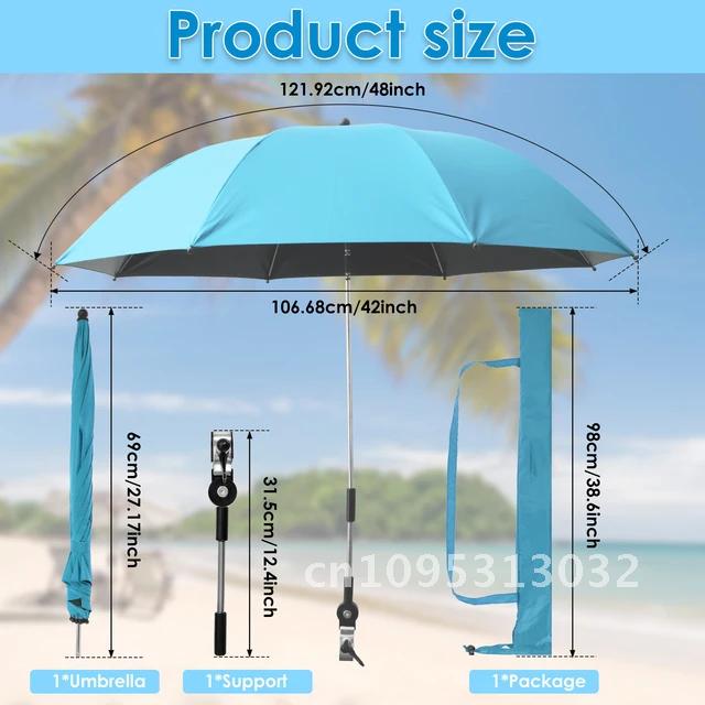 Soleil plage extérieur ombre parapluie Anti-Uv parapluie Camping plage avec pluie Protection solaire pince Parasol chaise équipement parapluie