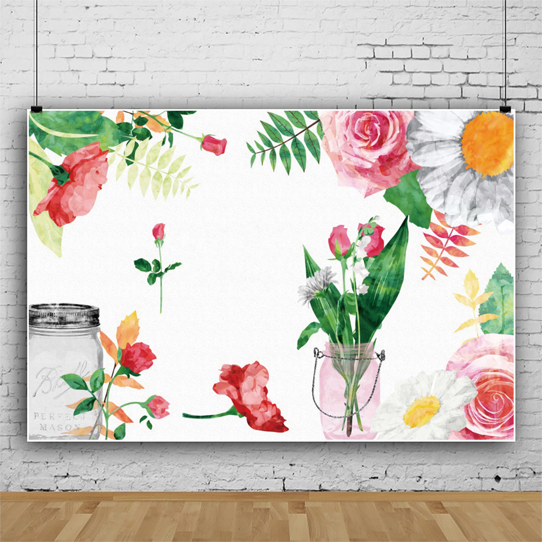 Beautiful Flowers Printing Photography Background Photo Booth Studio Decor
