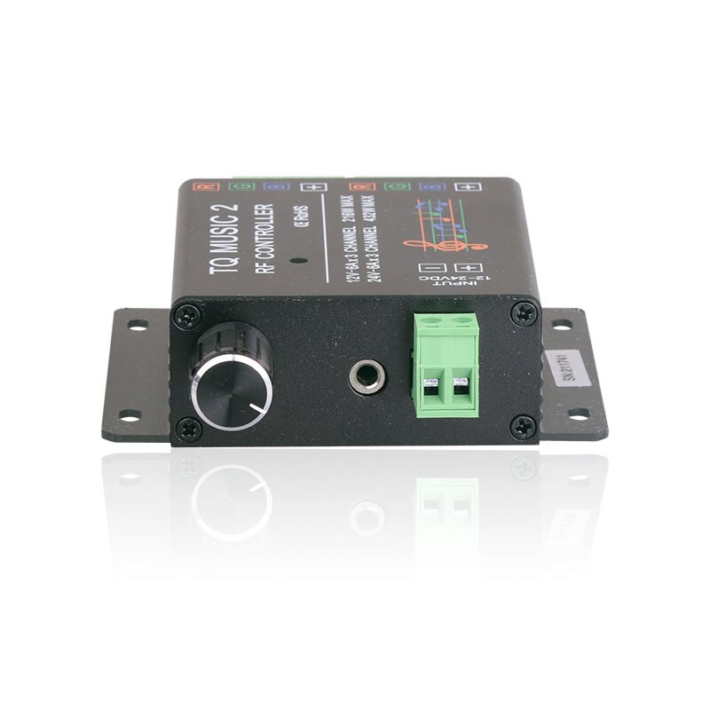 DC12V DC24V LED RGB strip light controller with music rhythm control function, 2.4G RF remote controller, with AUX input