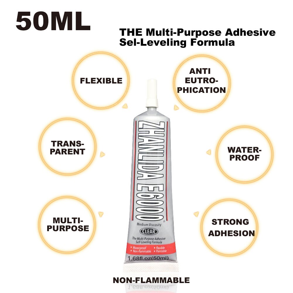 50ml Industrial Liquid E6000 Super Glue Strong Adhesive For Diy Diamond Painting Cloth Metal Fabric Rhinestones Crystal Glass