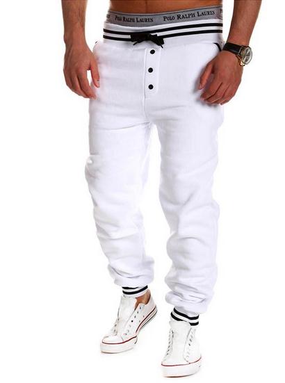 draussen-Sport, lockere jogginghose mit elastischem bund, dünne trainingshose für herren, lange basketballhose für herren Ich bin frühling: Weiß / Xxl