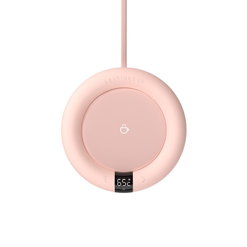 XIAOMI-calentador de velocidad de café 3life, taza con pantalla Digital, posavasos de calefacción inteligente, ajuste de aislamiento de temperatura: Pink