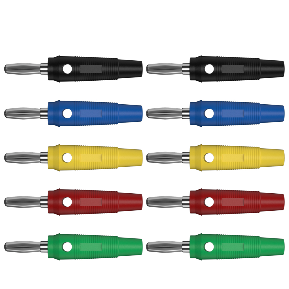 Jzdz 10 Stks/partij 4Mm Banaan Plug Elektrische Connector Adapter 5 Kleuren J.10017: Zilver