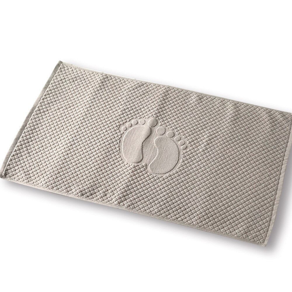Baumwolle Bad Matte Bad Teppiche und Teppich Salon Hotel SPA Dusche Zimmer Füße Muster Handtuch Saugfähigen Wc Badewanne Matte: khaki foot A
