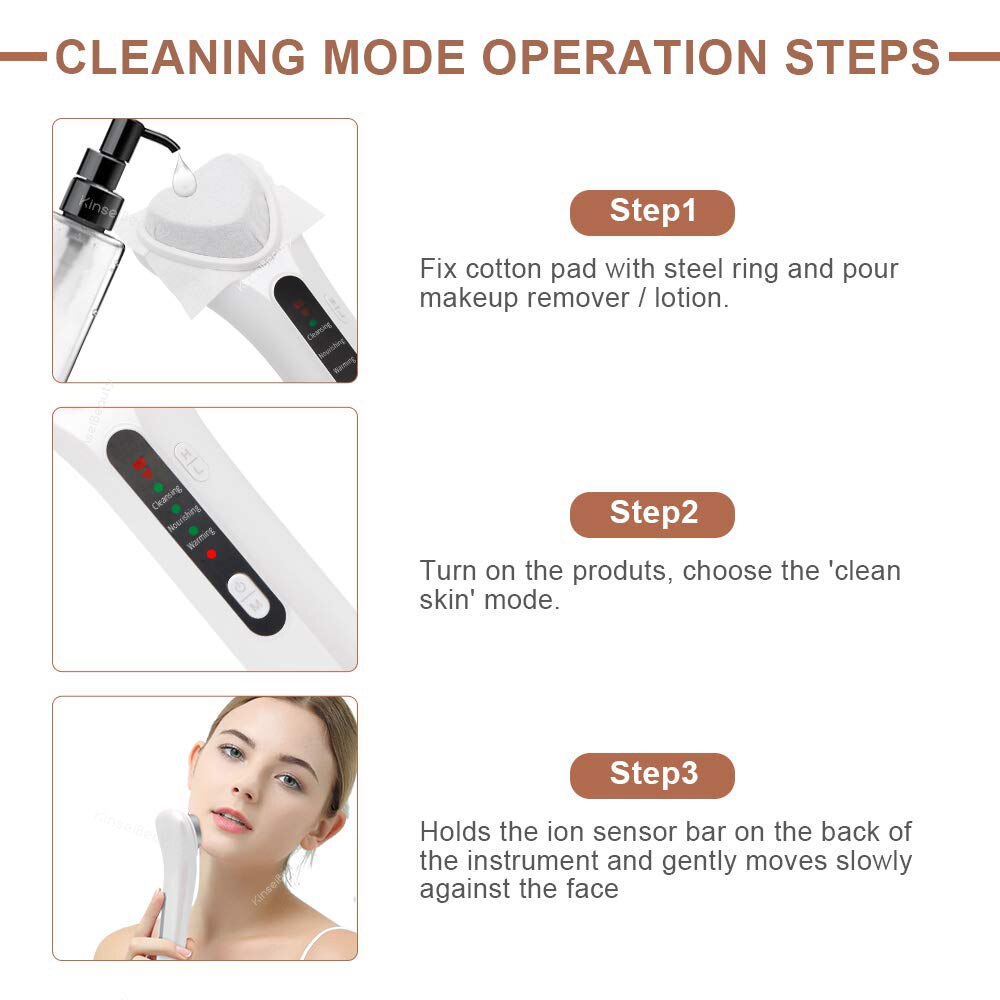 Ultrasonic Ion Importing Facial Beauty Device Ionic Clean Anti Wrinkle Removal Tightening Face Lift Tighten Rejuvenation Skin