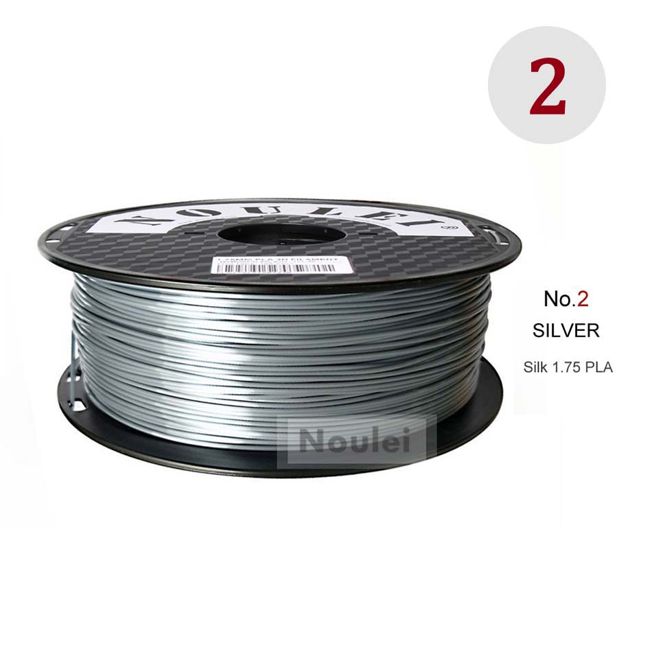 Noulei 3D Printer Silk PLA Silver Filament 1.75mm 1KG Silky Silver 3D Printing Material Rich Luster Metal like feel: Default Title