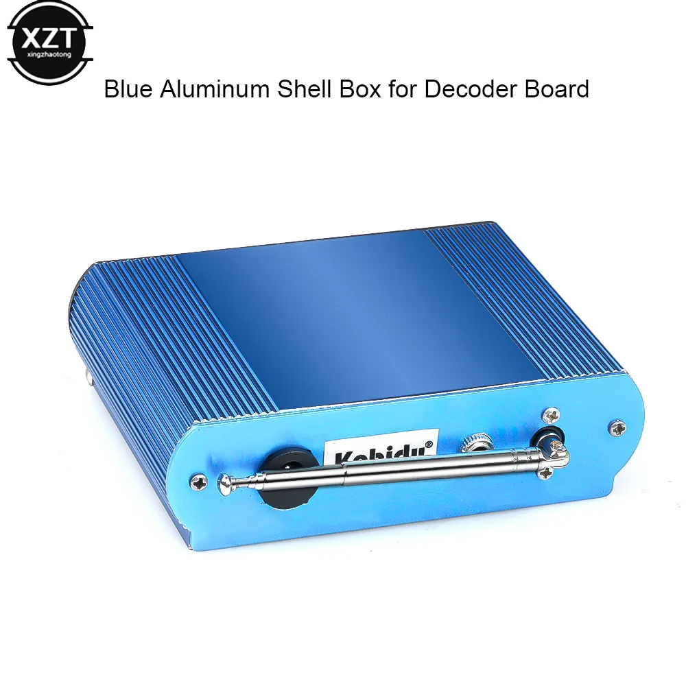 Niebieska aluminiowa obudowa modułu do dekodera Bluetooth WMA Odtwarzacz muzyczny MP3 Moduł radia samochodowego Obsługa USB FM TF