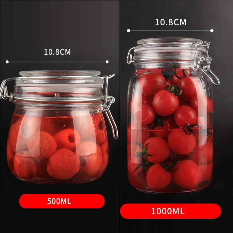 Glass Jars With Airtight Lids Mason Jars Glass Jars With Leak Proof Rubber Gasket Storage Jars With Hinged Lid for Home THIN889: Clear
