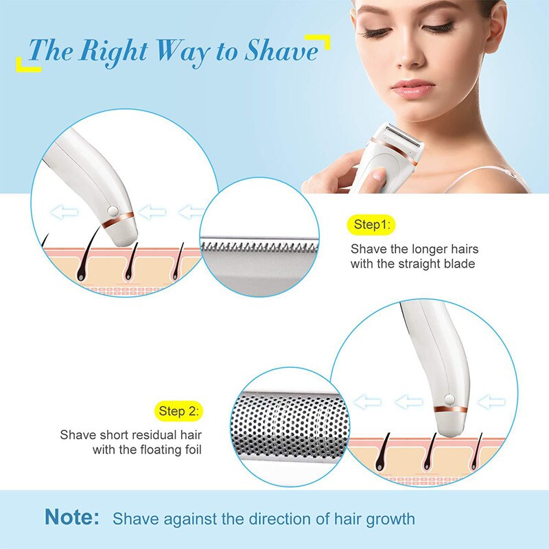 Elektrisk barbermaskine genopladelig barbermaskine til kvinder epilator hårfjerning barbermaskine 3 in 1 barbermaskine til kvinder bærbar kvindetrimmer