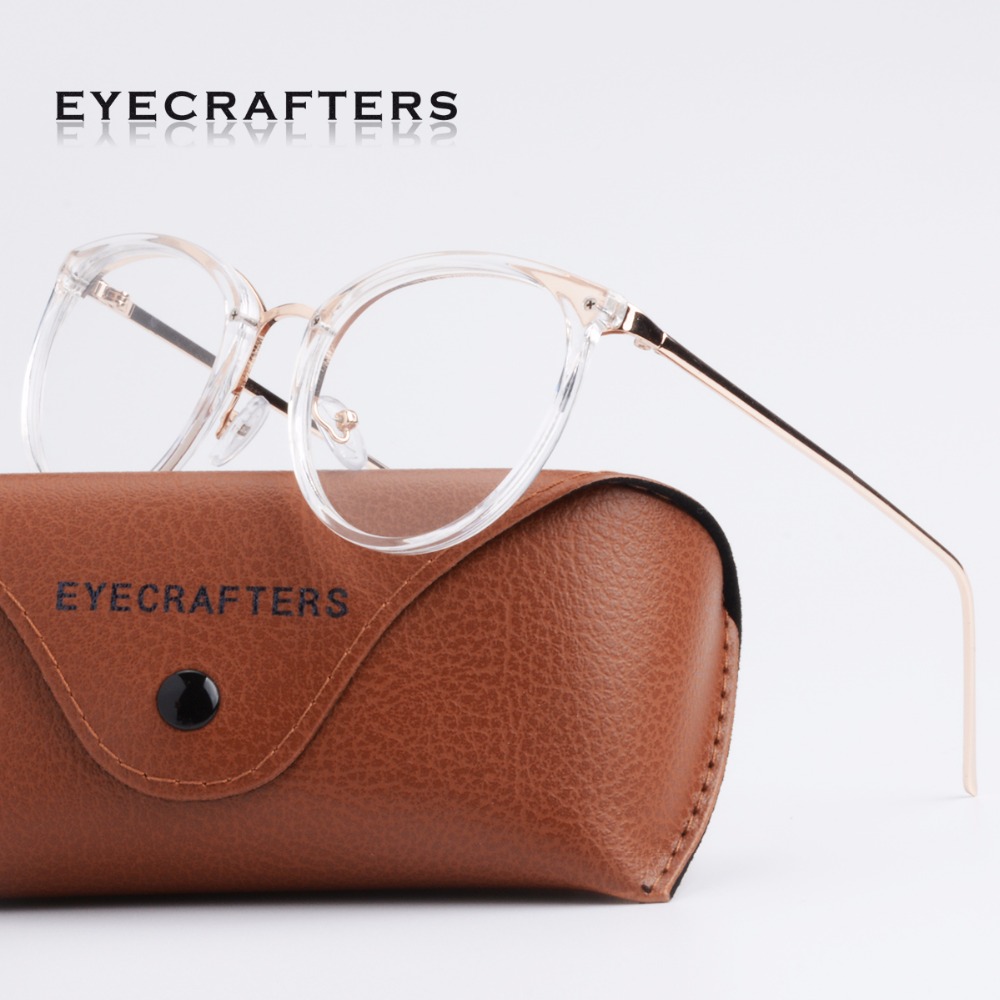 Luipaard Retro Ronde Womens Brilmonturen Optische Clear Lens Eyewear Vintage Cat Eye Brillen Frames Voor Vrouwen