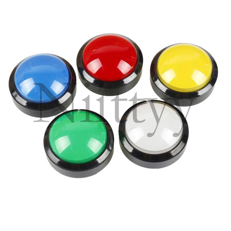 10 stücke 60mm Große Runde Arcade Player Taste Schalter 5 Farbe LED Licht Arcade Video Spiel Taste