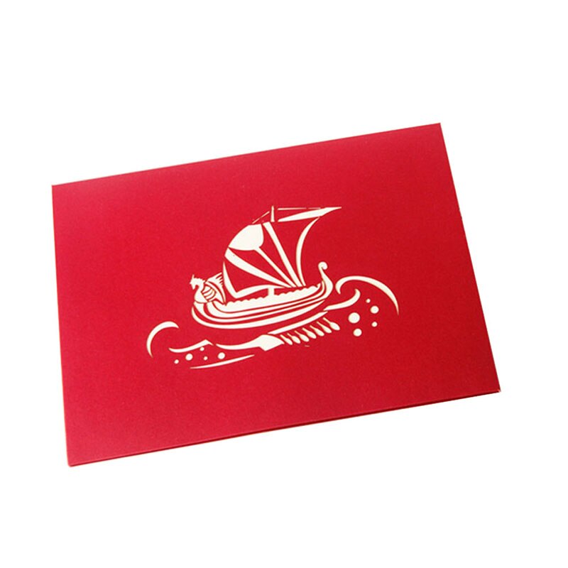 3D Up carte bateau Pirate fête des enfants anniversaire merci noël voeux QX2E
