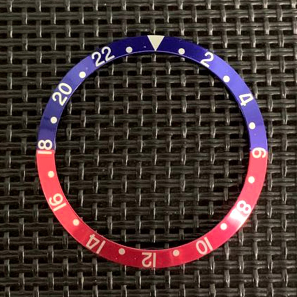 Accesorios para reloj bisel de aluminio diámetro exterior 36,5 diámetro interior 30,6mm HJ67: blue red