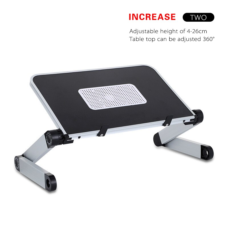 Adjustable Computer Table Aluminum Alloy Laptop Desk 360 Degree Laptop Stand Foldable Computer Table Stand Tray Notebook Stand: Black D