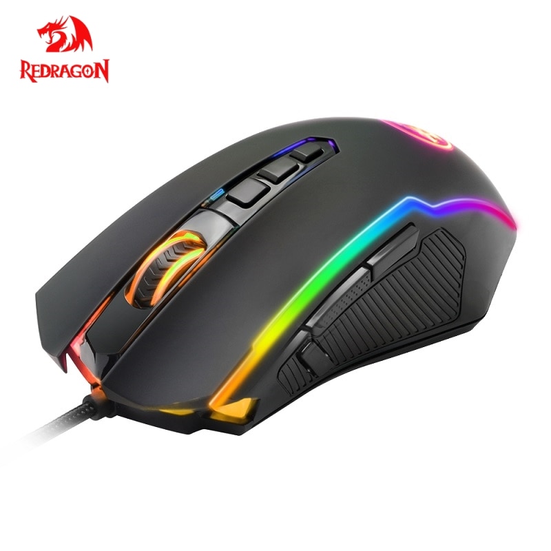 Redragon Ranger M910 RGB USB Gaming Mouse Wired 12400 DPI 10 Buttons Ergonomic For Desktop Computer Programmable Mice PC Gamer