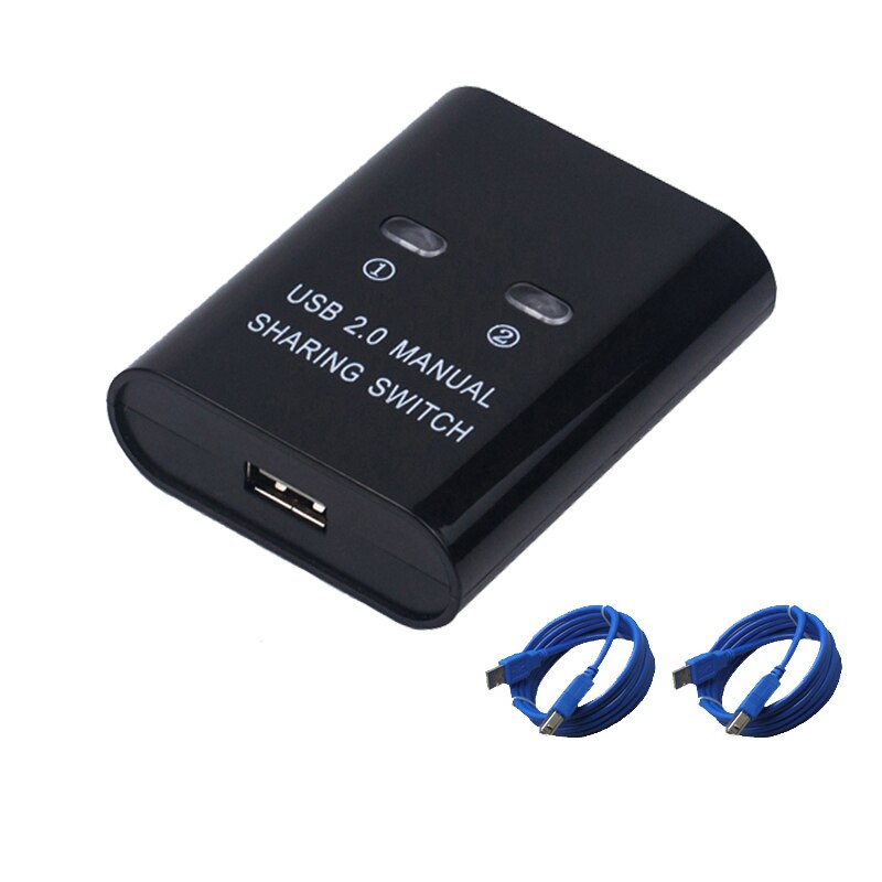 Usb Switch Delen Hub Met Kabel Handleiding Sleutelschakelaar 2 Poorten Voor Computer Pc Printer Twee Computers Delen Een Usb apparaat: Black