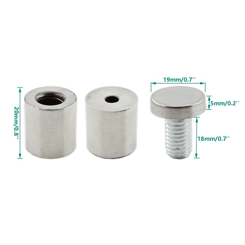 Sign Holders,Stainless Steel Custom Sign Standoff Screws,Wall Mount Standoff Holders Hardware Advertising Glass Acrylic Standoff: 19x25mm 8PCS