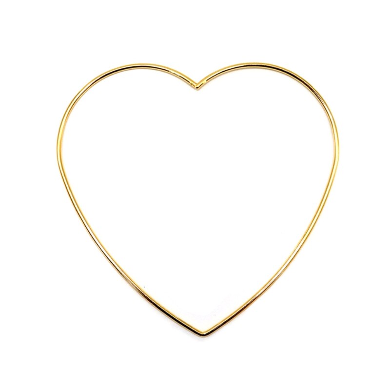 1Pc Love Heart Shape Dream Catcher Rings Metal Craft Hoops for Dreamcatchers Wreaths Macrame Project DIY Accessories 5-20cm: Gold 15cm