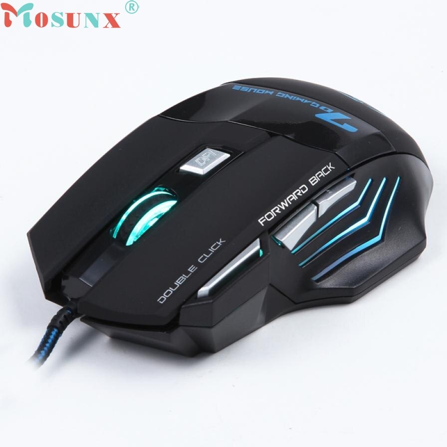 Top Mosunx 3200DPI LED Optical 7D USB Wired Gaming Game Mouse Pro Gamer Tech Adjustable DPI Mice