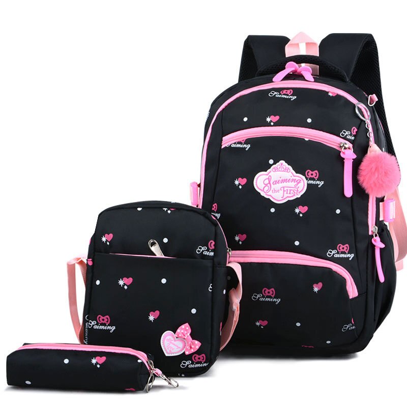 3 stks/set Leuke Boog School Rugzak Voor Meisjes Afdrukken Meisjes School Tassen Kids Rugzak Meisjes Student Schooltassen Student Mochila