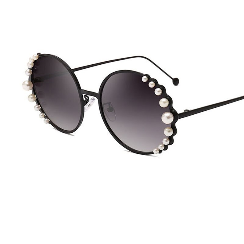 Oversized Round Sunglasses Women Luxury pearl Bran... Grandado