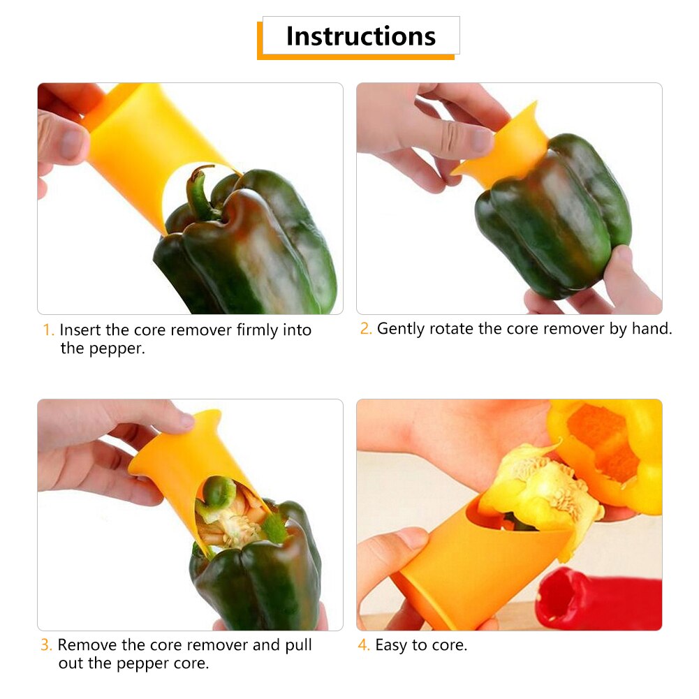 2 In 1 Fruitvegetable Zaad Remover Dunschiller Fruit Green Pepper Chilli Tomaat Cutter Core Slicer Keukengereedschap Gadgets Apparaat