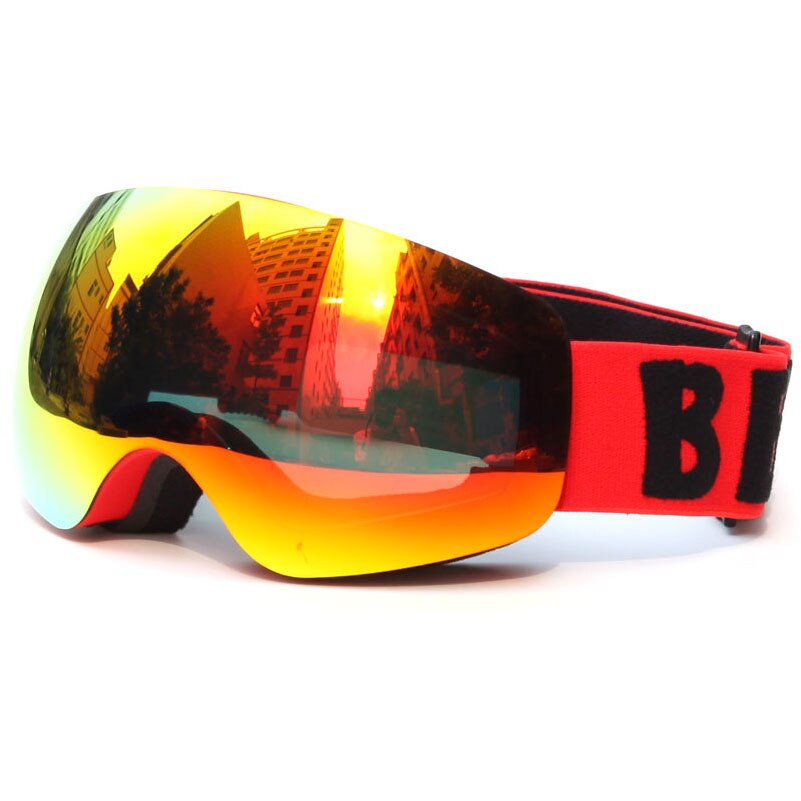 Gafas de esquí profesionales para niños y niñas, lentes de esquí para niños, doble UV400, antiniebla, máscara de Snowboard, 4-15 años: red