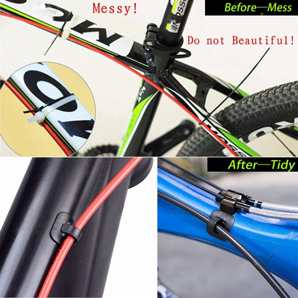 Bike Oil Tube Fixed Clamp Conversion Trap Adapter Bicycle Shifter Brake Cable Set Frame U Buckle Aluminum Tube Clip Guide