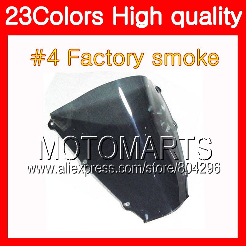 23Colors Windscreen For KAWASAKI NINJA ZX9R 94 95 96 97 ZX-9R 9 R ZX 9R 1994 1995 1996 1997 Chrome Black Clear Smoke Windshield: NO.4