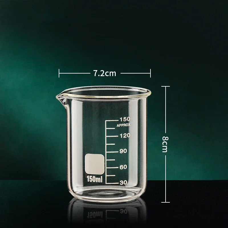 50-1000 ml Hohe Borosilikatglas Messbecher Küche Werkzeug Backen Messbecher Klare Skala Tasse Labor transparent becher: Licht Gelb