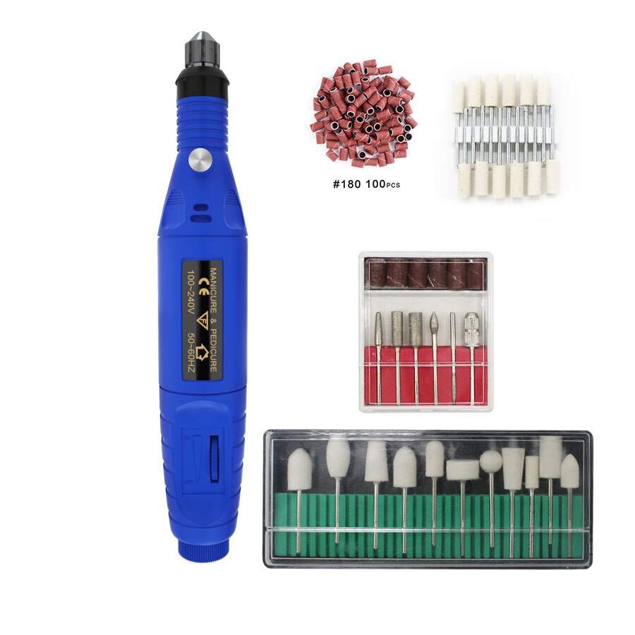 Cccist flere elektriske bore negle bits manicure og pedicure bore negle udstyr cutters til manicure maskine: 58 blå
