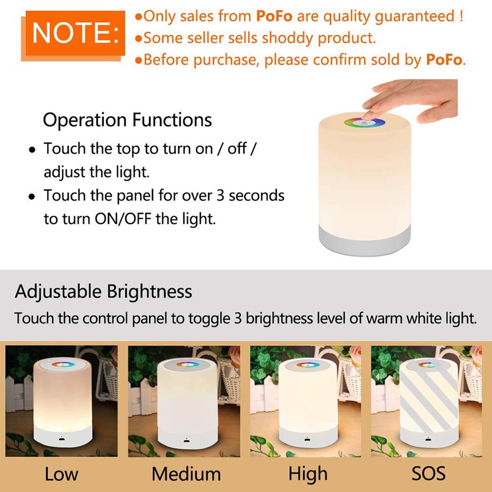 Kleurrijke Lichten Draagbare Touch Led Bureaulamp 1001 Sfeer Creatieve Opladen Nachtlampje Ronde Bed Pat Licht