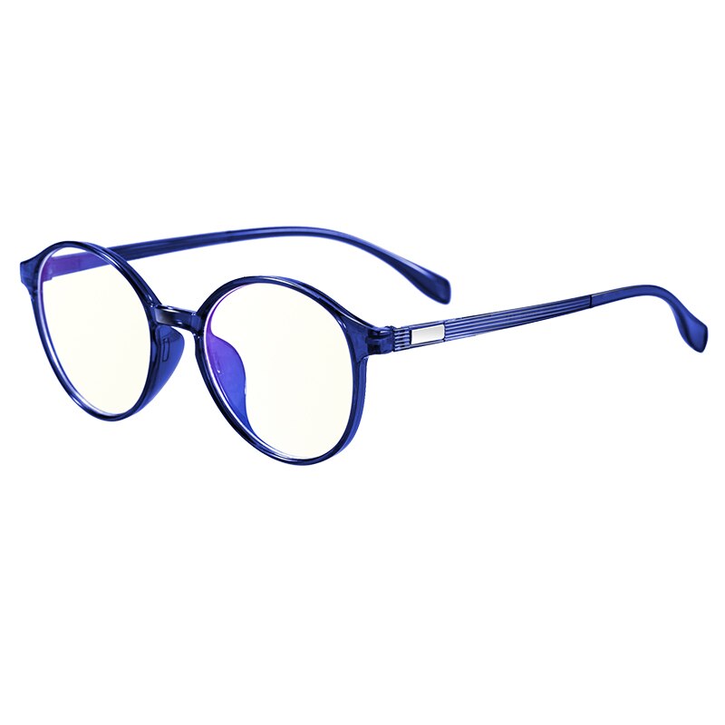 montura de lentes de cristal transparente unisex redonda, gafas de ordenador anti-azul, marco de gafas óptico transparente: C6