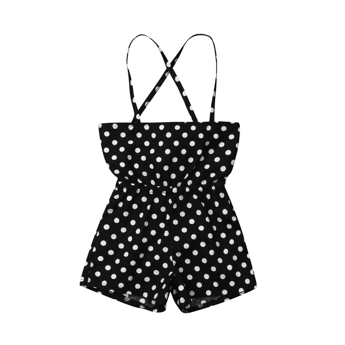 Toddler Kid Baby Girls Clothes Sling Jumpsuit Romper Dot Overalls Outfits Set Sleeveless: Black / 12M