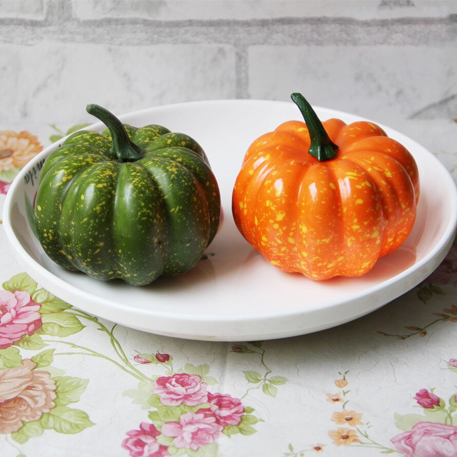 Mini kunstige skum græskar halloween dekorationer rekvisitter faux grøntsager haven og efteråret håndværk taksigelse centerpieces