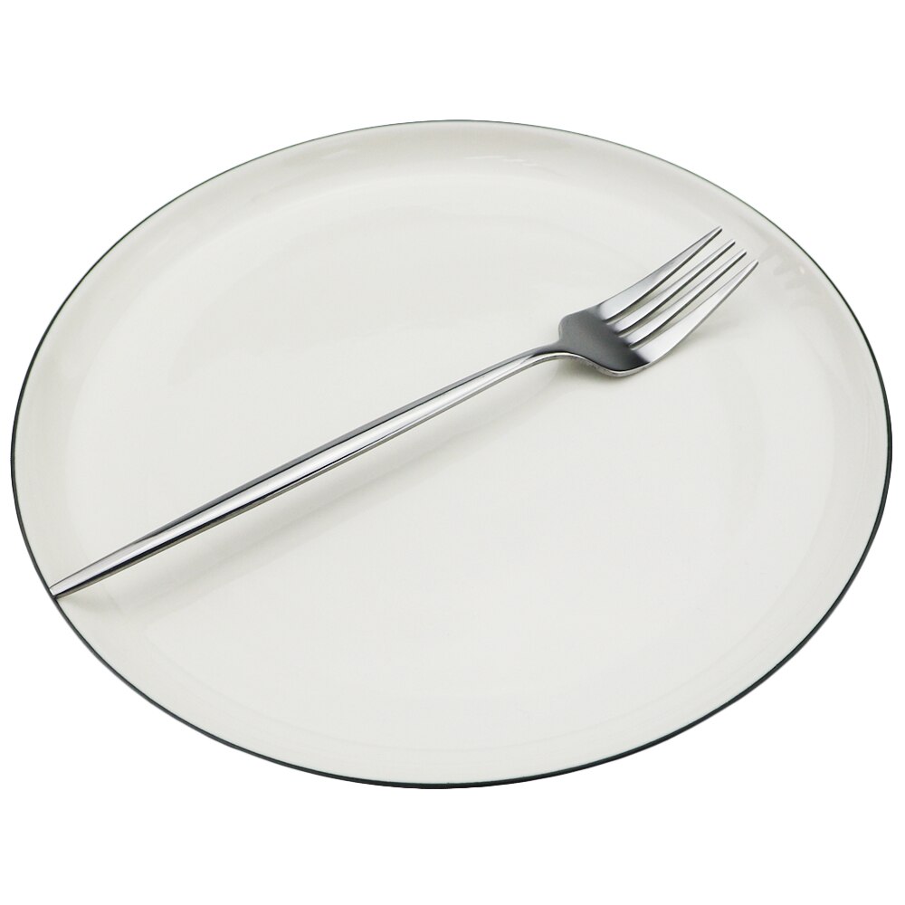 Silver Cutlery Set Stainless Steel Dinnerware Set Knife Dessert Fork Coffee Spoon Dinner Set Kitchen Tableware Silverware Set: 1Pcs Silver Fork