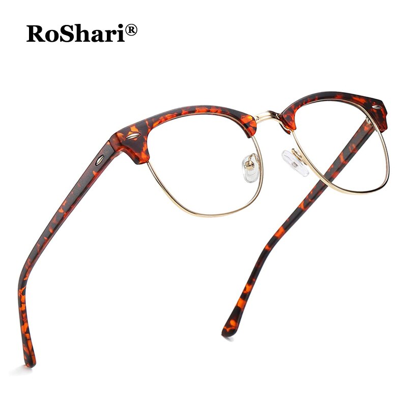 RoShari Blue Light Blocking Glasses Computer Eyewear Clear Lens Eyeglasses Frame A57: C3 LEOPARD