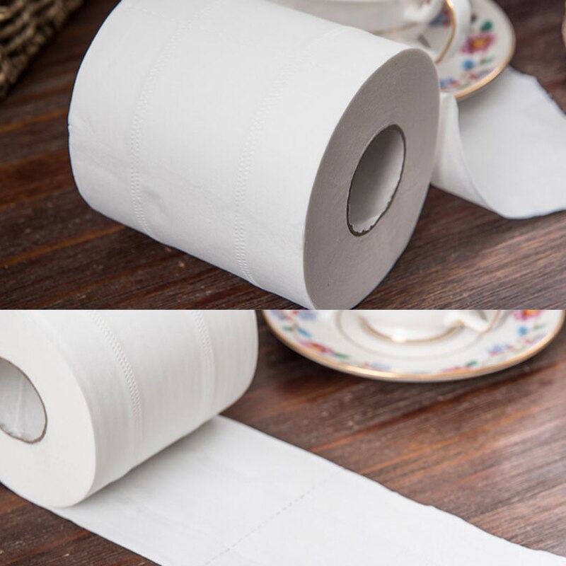 2/4/6 Roll Toilet Paper Bulk Roll Bath Tissue Bathroom White Soft 4 Ply for Home E2S