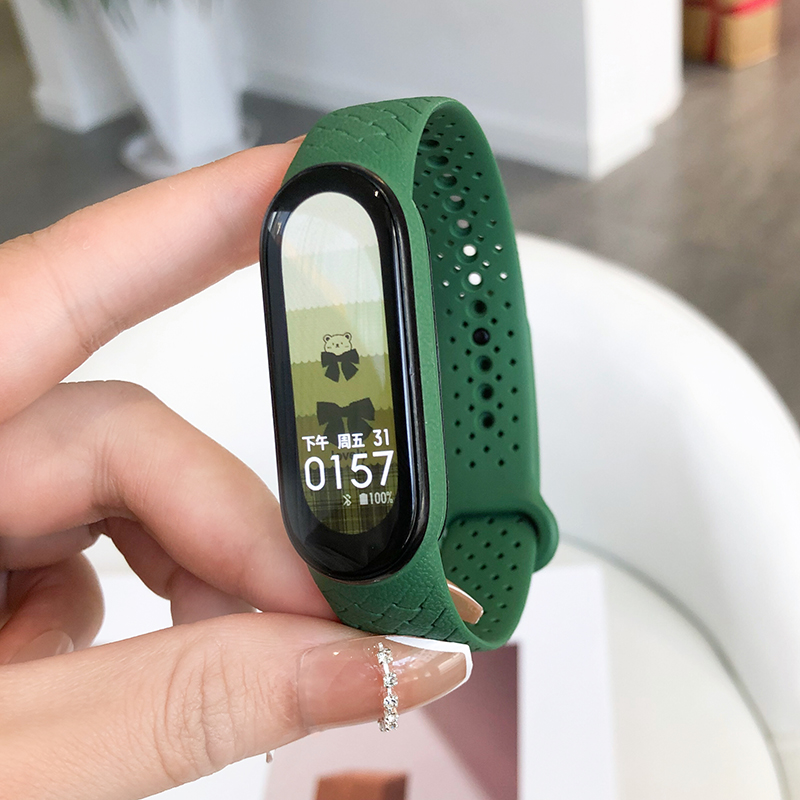 Correa de fibra de carbono para Xiaomi Mi Band 7 nfc pulsera smartwatch MIband 5 pulsera de silicona correa Mi Band 4 5 3 6 Accesorios: S / Negro antiguo