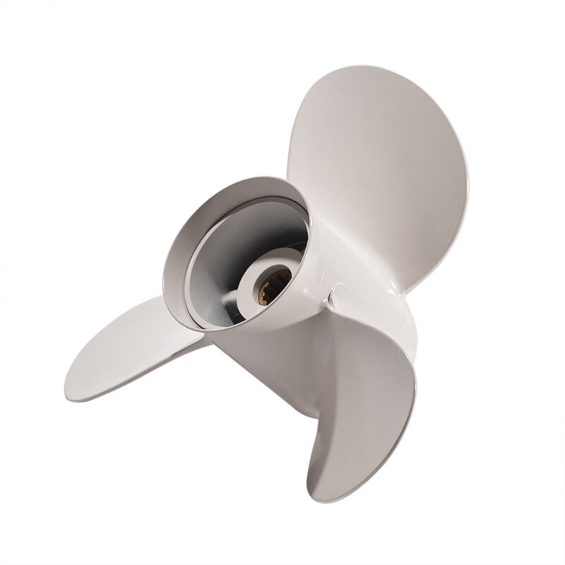 7/8 x 13 Aluminum Alloy Marine Boat Outboard Propeller 9 For Yamaha 20-30HP Right-hand Rotation 3 Blades White 664-45949-02-EL