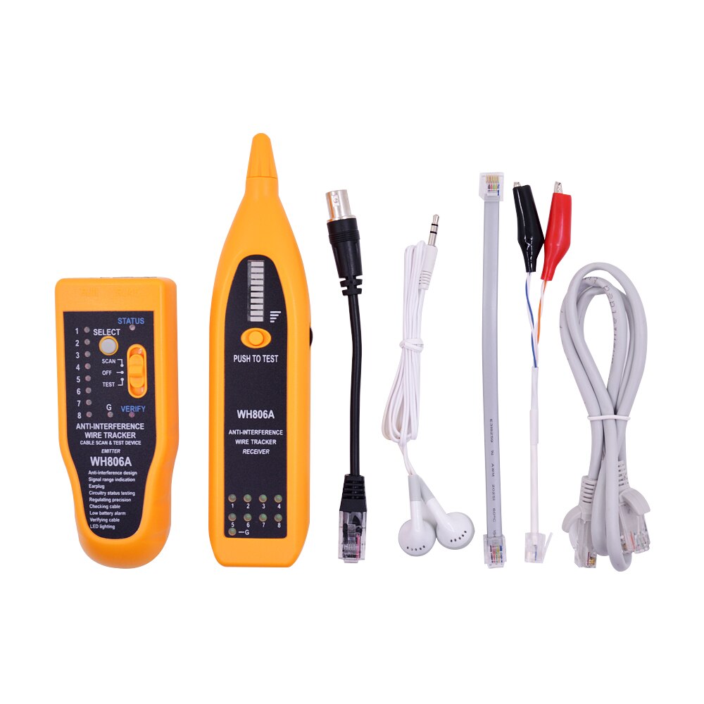 CHIPAL WH806A Wire Tracker LAN Network Cable Tester for BNC Electrical Cable RJ11 RJ45 Phone Cat5 Cat5E Cat6 Cat6E Tracer Toner