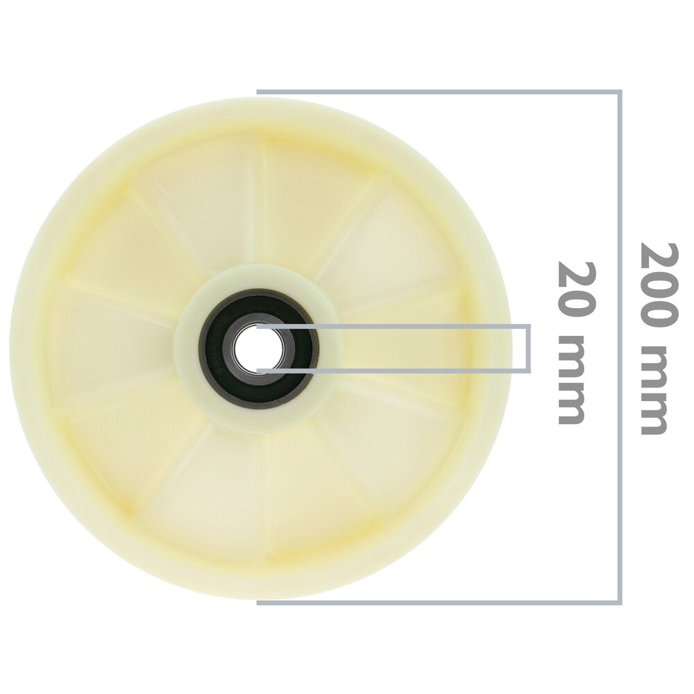 PrimeMatik – roue pour rouleau de palette en nylon, 200x50mm, 850 Kg