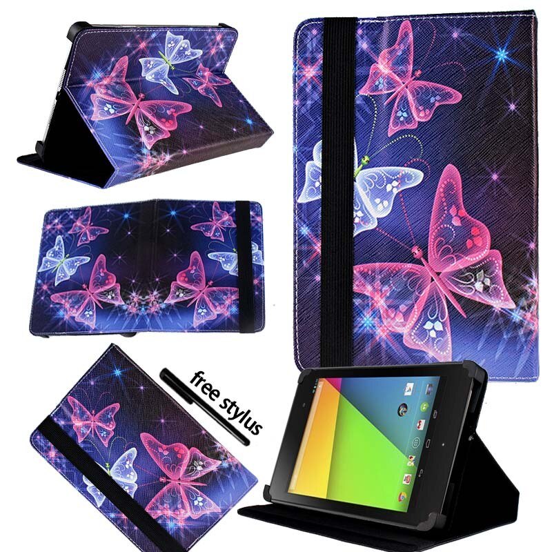 KK & LL Für Google Nexus 7 (1st 2th, Gen Gen ) -leder Tablet Ständer Folio Abdeckung Fall + Freies stylus