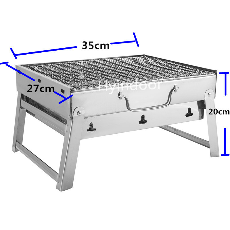 Outdoor Folding Patio Barbecue Grill Camping Garden Stainless Steel Portable BBQ Grills