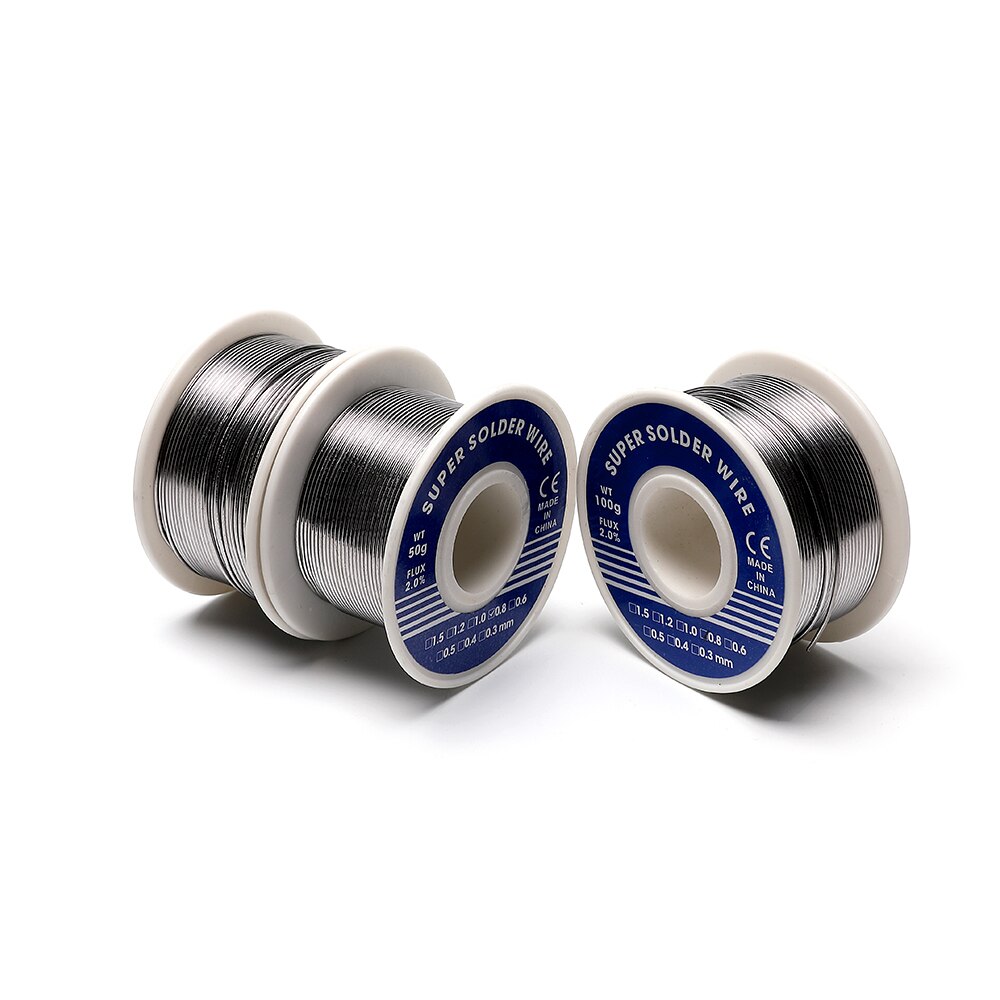 0.8mm 1.0mm 20g 50g 100g lödtenn tråd tenn bly smält kolofonium kärna lödning lödtråd rulle no-clean flussmedel 2.0%