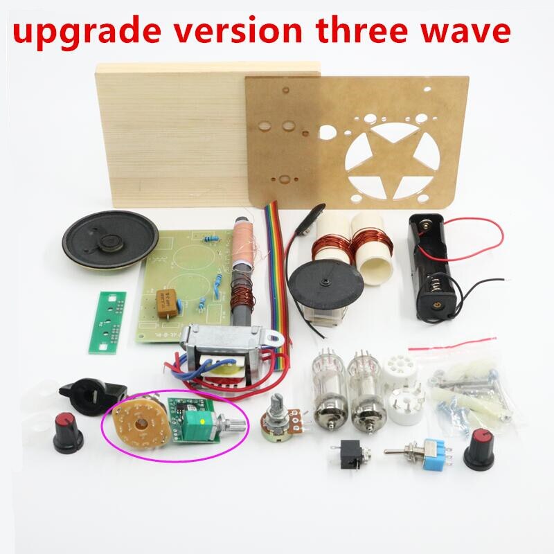 1Pcs Dc Drie-Band Tube Radio Kit Nieuw Product Diy Kit Elektronische Twee Buis Drie Wave Medium/korte/Korte Golf Kit: upgrade three wave