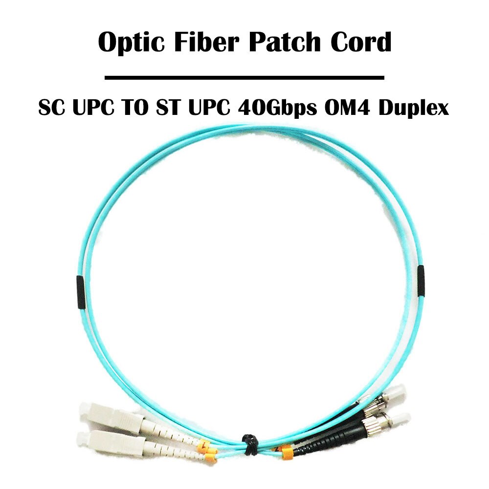 15 Meter SC UPC TO ST UPC 10Gbps OM3/ 40Gbps OM4 MM 50/125 Multi Mode Fiber Patch Cord Duplex 2.0mm FTTH Jumper